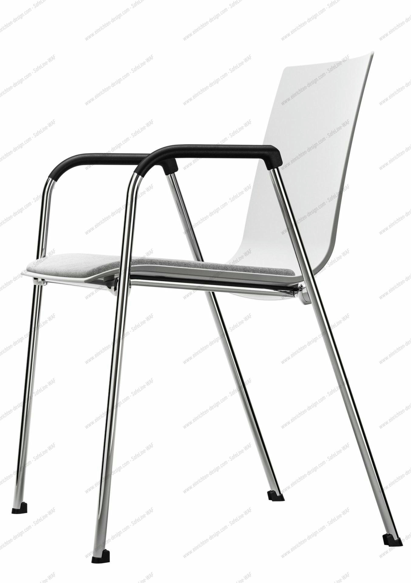 S 260 SPF Chair with armrest and mirror upholstery Thonet 